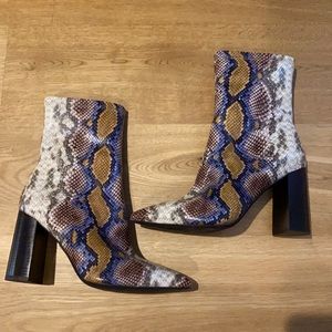 Jeffrey Campbell snakeskin booties.